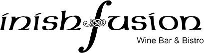 Inishfusion Wine Bar & Bistro logo with elegant Celtic design.