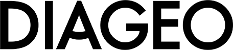 Black Diageo logo with bold lettering on a white background.