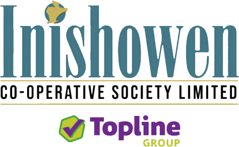 Inishowen Co-operative Society Limited logo with Topline Group branding.